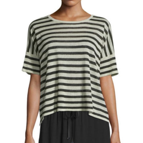 Eileen Fisher Tops - EILEEN FISHER FINE ORGANIC LINEN CREPE STRIPE TOP